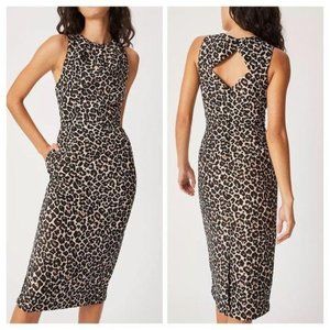NWT Anthropologie Dress Benicia Jacquard Sleeveless Midi Dress size 2, leopard